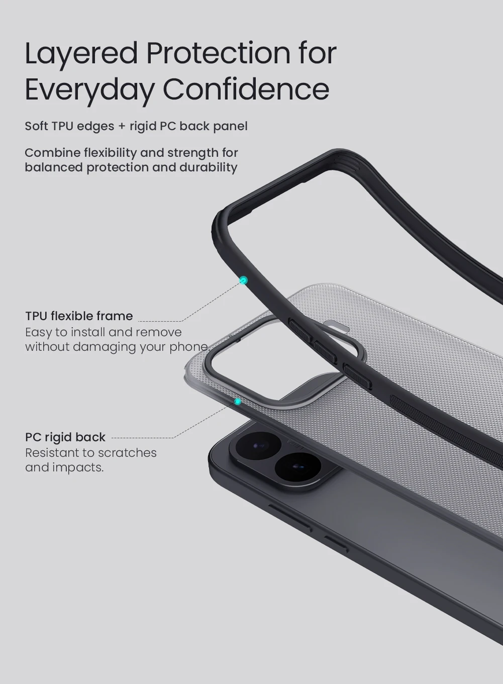 Etui na Xiaomi 17T / 17T Pro NILLKIN Frosted Shield Pro TPU PC Hard Cover — zdjęcie produktu 2
