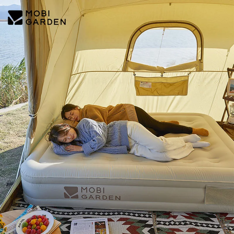 

MOBI GARDEN Camping Inflatable Mattress Built-In Pump Thickened Ultralight Outdoor Picnic Tent Travel Sleeping Bed Portable PVC