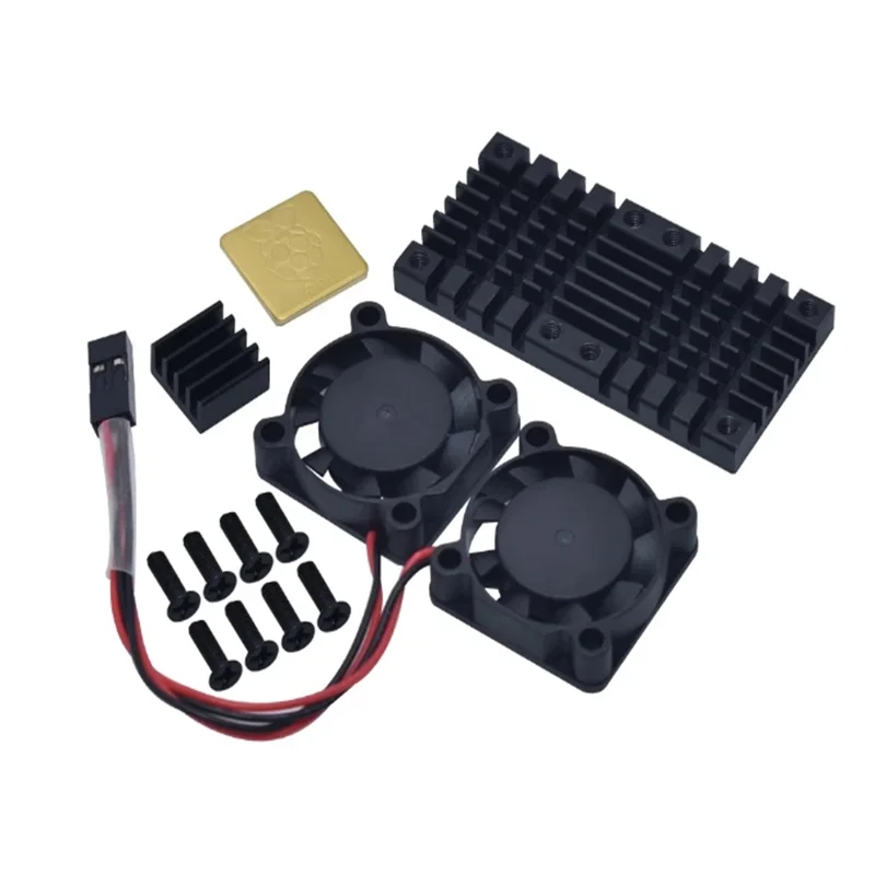 Raspberry Pi 4 Model B, 3b + Dual Fan Met Pi 4b Heatsink Kit, Koelventilatorkit Met Tape Voor Raspberry Pi 4b/3 B +