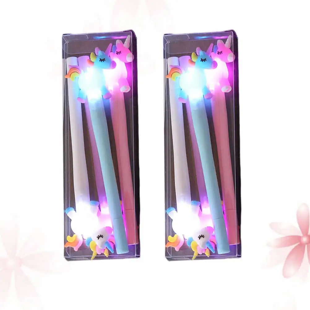 مجموعة أقلام مضيئة Led كرتونية للحفلات المفضلة لعيد الميلاد ومهرجان الشاطئ والأيل الليلي المضيء هدية قلم #4