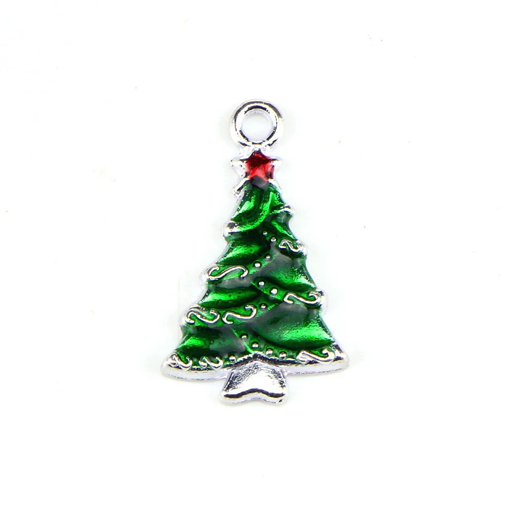 

20 Pcs Christmas Oil Drop Pendant Bracelets Alloy Charm DIY Necklace Jewelry Pendants
