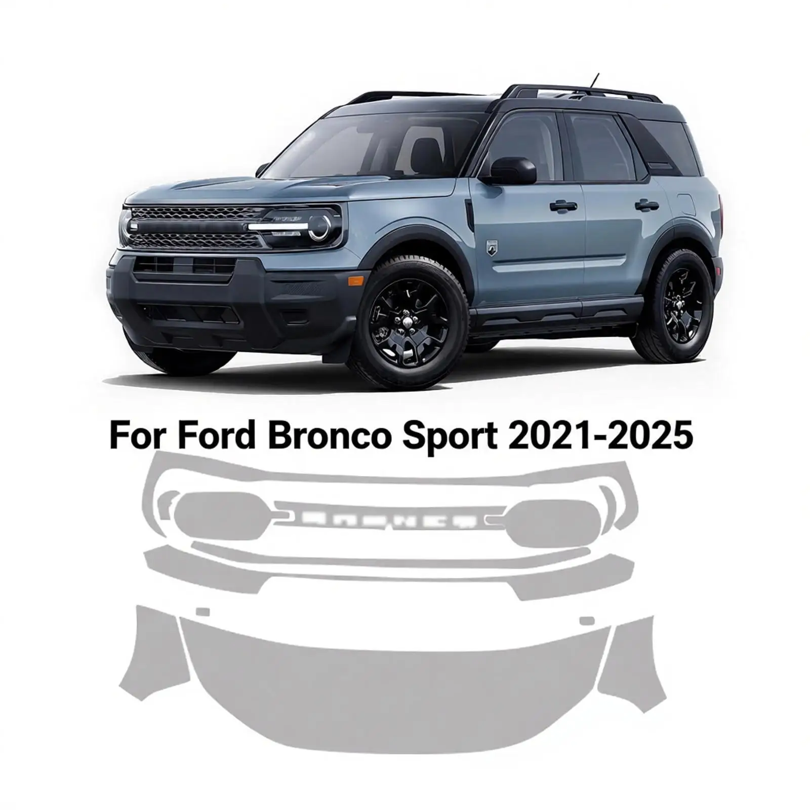 

Для Ford Bronco Sport 2021-2025: Защитная пленка из ТПУ, самовосстанавливающаяся прозрачная пленка (PPF), предварительно вырезанная, для кузова автомобиля, устойчивая к царапинам