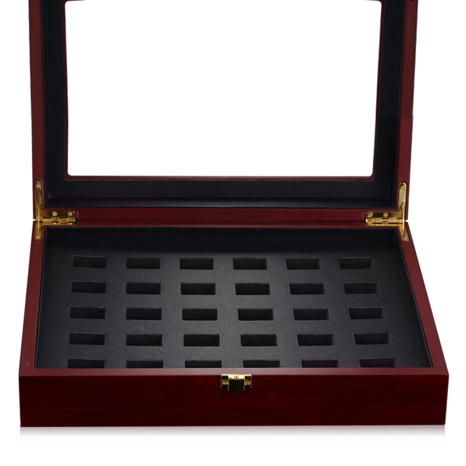 Portable Wide Slot Grids Championship Heavy Wooden Jewelry Display Organizer Display Box Storage Case Showcase Gifts