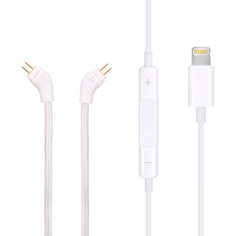 0.78mm 2pin CIEM Audio Cable with mic For Westone W4R UM2 UM2X RC UM3 RC UE18 UE18PRO ES5 ES3 In-Ear Monitors FIT iPhone