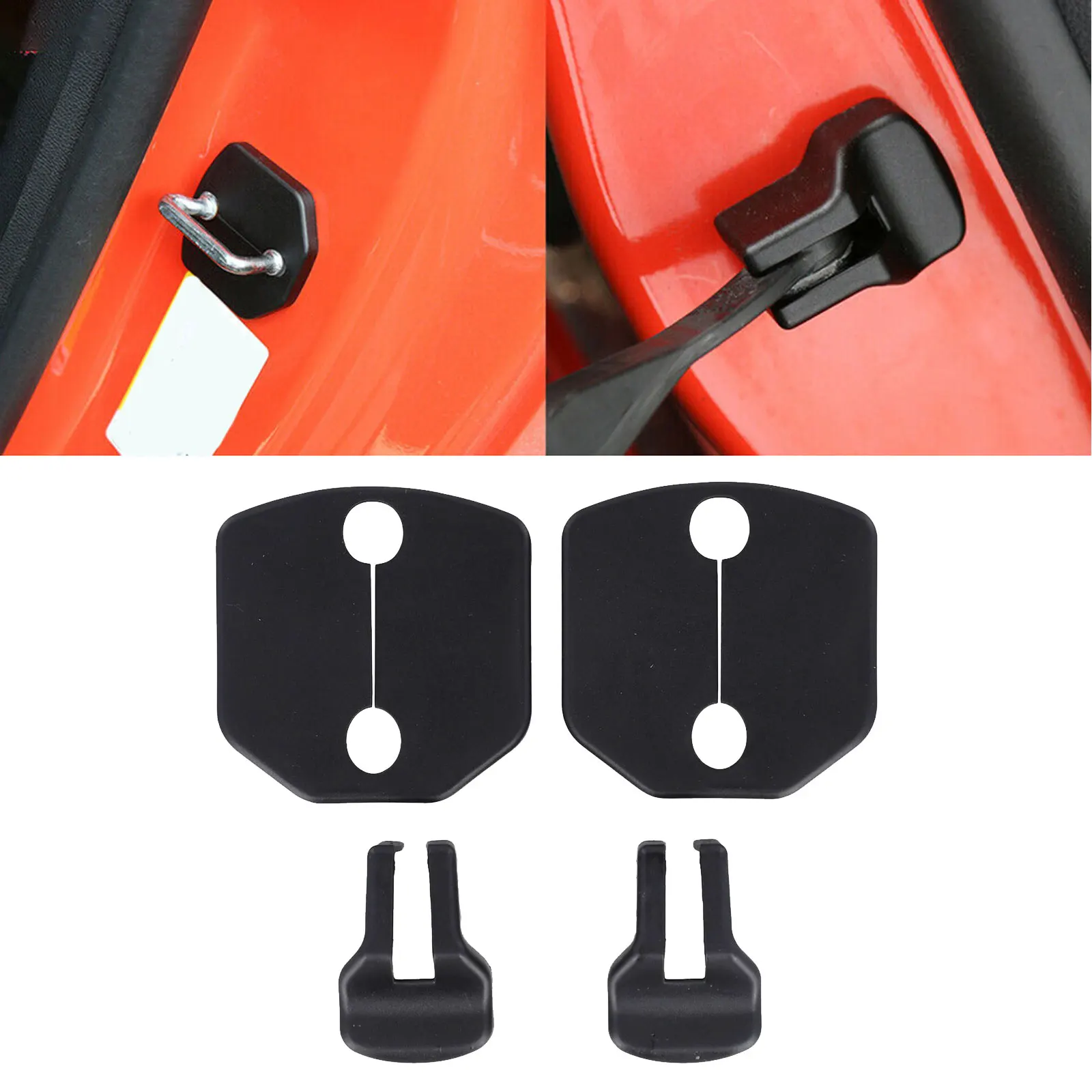 

Car Door Lock Cover Bezel For Mustang Car Door Protection ABS Material Easy Installation High-quality Materials