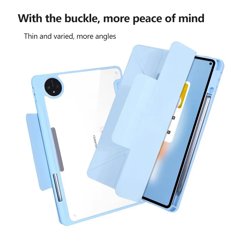 Magnetic Tower Buckle For Honor Pad X8a 11inch 2024 X9 X8 Pro X8 Lite Anti-bending Clear Acrylic Protective Case With Pen Slot