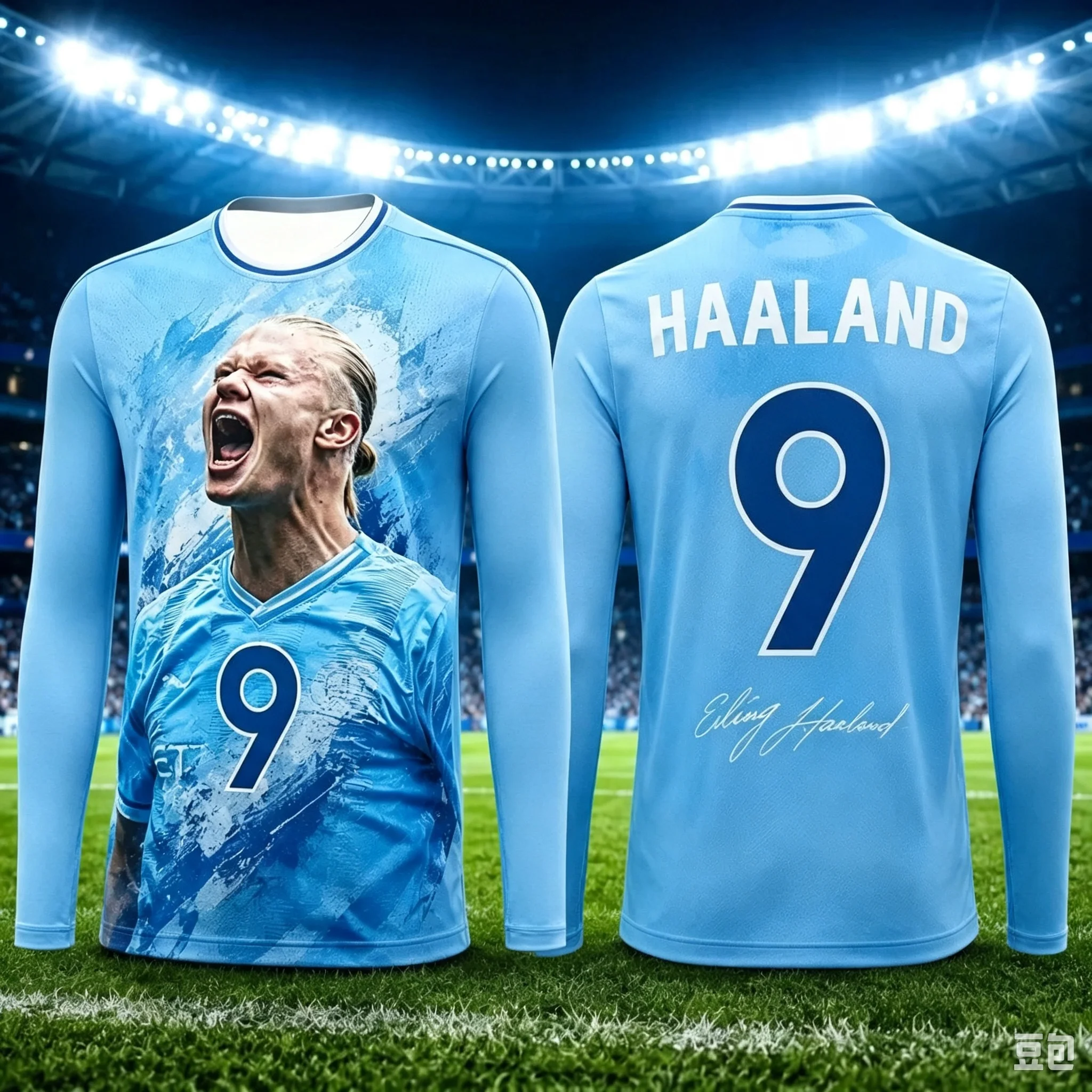 Erling Haaland No.9 Manchester City Football Fan Long Sleeve T Shirt 3D Print Quick Dry Short Sleeve Jersey