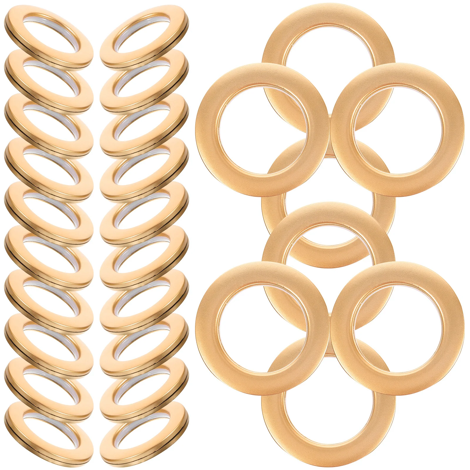 80pcs Roman Ring Curtain Accessories Plastic Grommet For Window Shower Door Drapes Modern Home Decor Smooth Slide Matte Golden