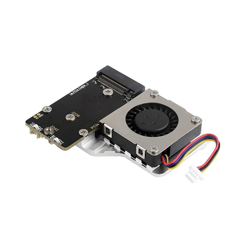 Carte adaptateur Pcie vers M.2 pour Raspberry Pi 5, avec ventilateur de refroidissement, compatible avec le protocole Nvme de taille 2242/2230, SSD M.2
