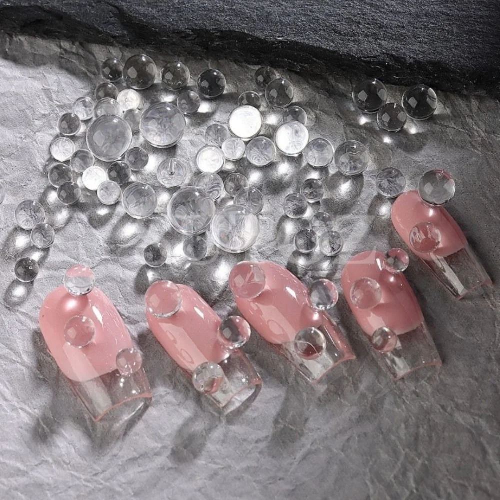 

12Grid/box Transparent Round Bead Nail Accessories Bubble Bead Three-Dimensional Nail Decoration Nail Art Bead Manicure Decor
