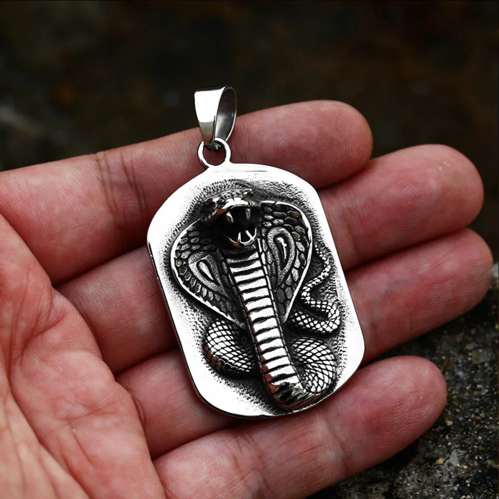 فاسق الهيب هوب الفولاذ المقاوم للصدأ الحيوان قلادة قلادة الرجال شخصية الموضة الأسد الأفعى قلادة السائق مجوهرات الحفلات بالجملة #2