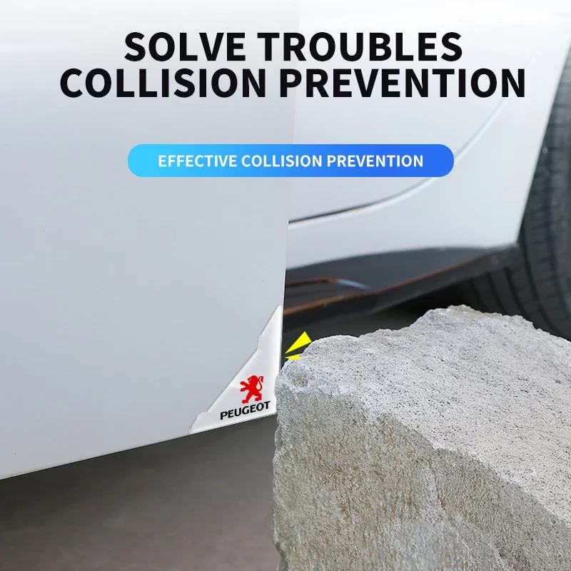 

2 шт. прозрачная наклейка на угол двери автомобиля, защита от столкновений для Peugeot 406 407 408 GT 106 107 108 206 207 208 301 307 308