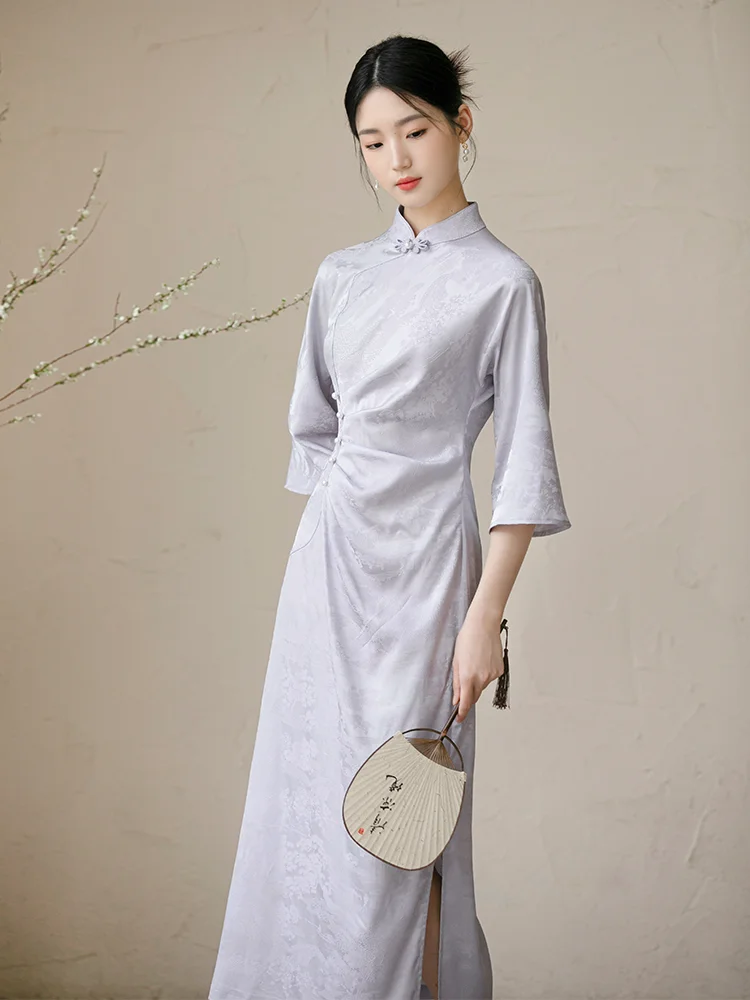 

Ele, новое китайское женское платье с завышенной талией, длинное платье с низким разрезом, све, повседневная одежда, высокое качество, новинка лета