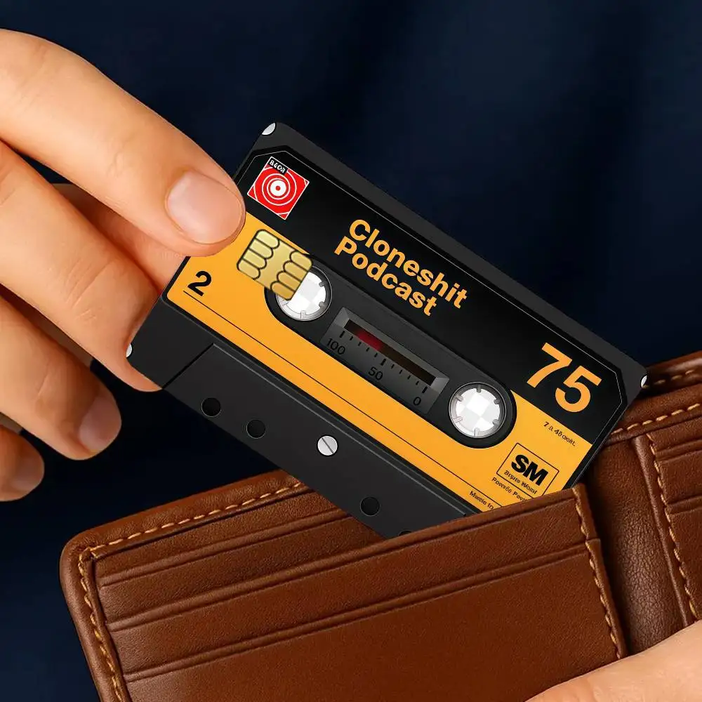 Funny M-usicassette Credit Card 4PCS Anti-scratch Waterproof Stickers for Bank Debit Decorative Protection Bus Subway