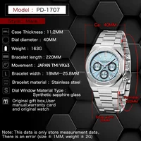Pagani Design 2026 New Vk63 Fashionable Men Quartz Chronograph Luxury Sapphire Stainless Steel 200m Waterproof C3 Watch For Men photo 6