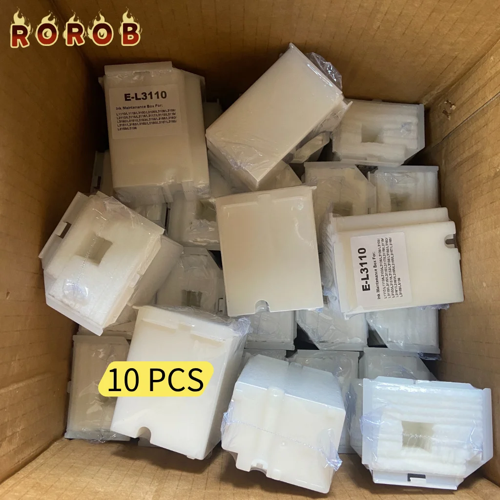 10X Maintenance Box for Epson L1110 L3100 L3110 L3150 L3160 L3165 L3166 L5190 L3101 L3151 Waste Ink Tank Pad Sponge Absorber