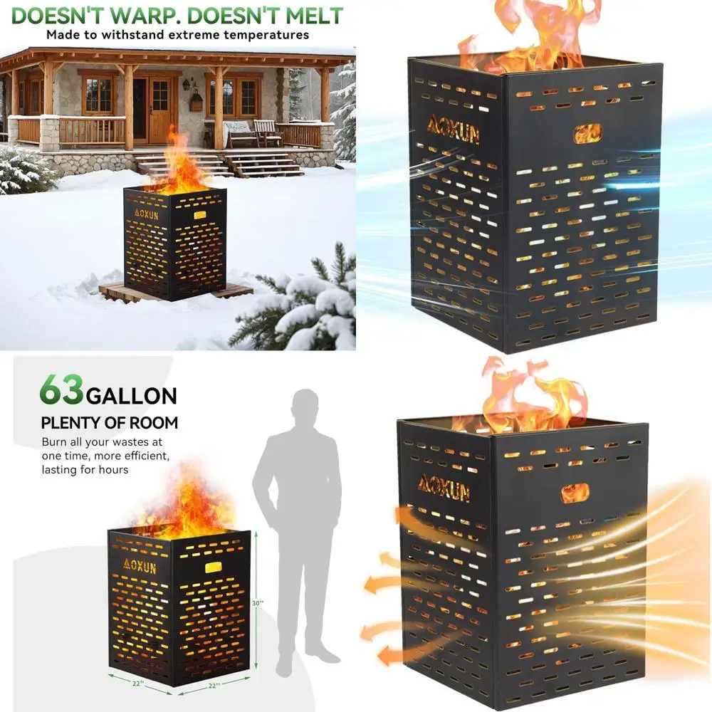 

Уличный инсинератор-бочка повышенной прочности на 63 галлона с сожжительной камерой для отходов, листьев, бумаги и древесины