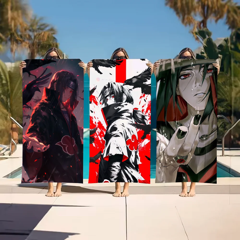 N-Naruto-S U-Uchiha I-Itachi Towel Sports Quick Dry Travel Camping Gear Sandproof Soft Light Large Beach Towel
