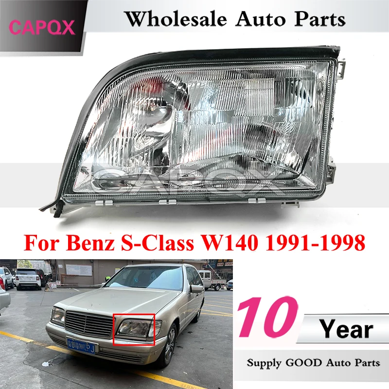 

Фара переднего бампера CAPQX для Benz S-Class W140 1991-1998, передняя фара, головной светильник