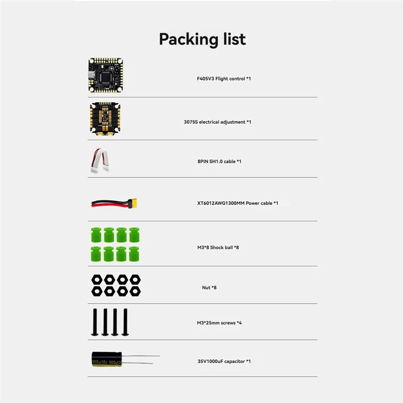 

N82R F475S V3 FPV Stack FC&ESC F405 V3 Flight Controller 75A ESC 3-8S 30.5X30.5Mm Support Bluetooth For FPV Racing Drone