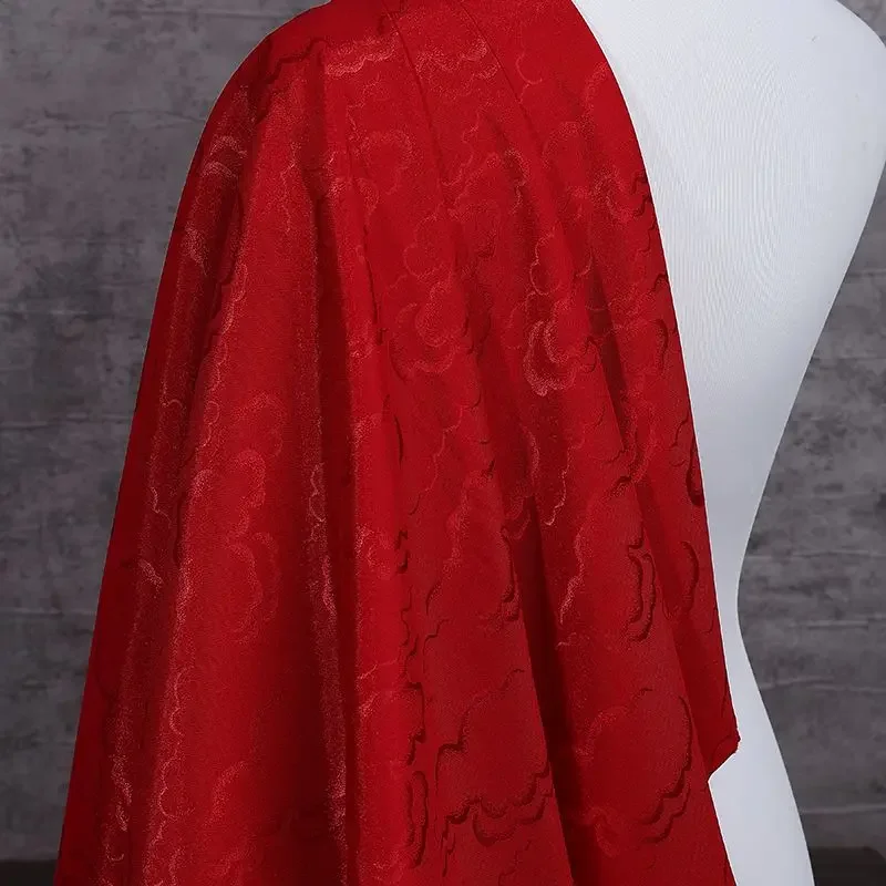 Lucky Cloud Jacquard Silk Satin Fabric Traditional Hanfu Ethnic Embroidered Textile for Tang Suit Horse Face Skirt Clothing view 2