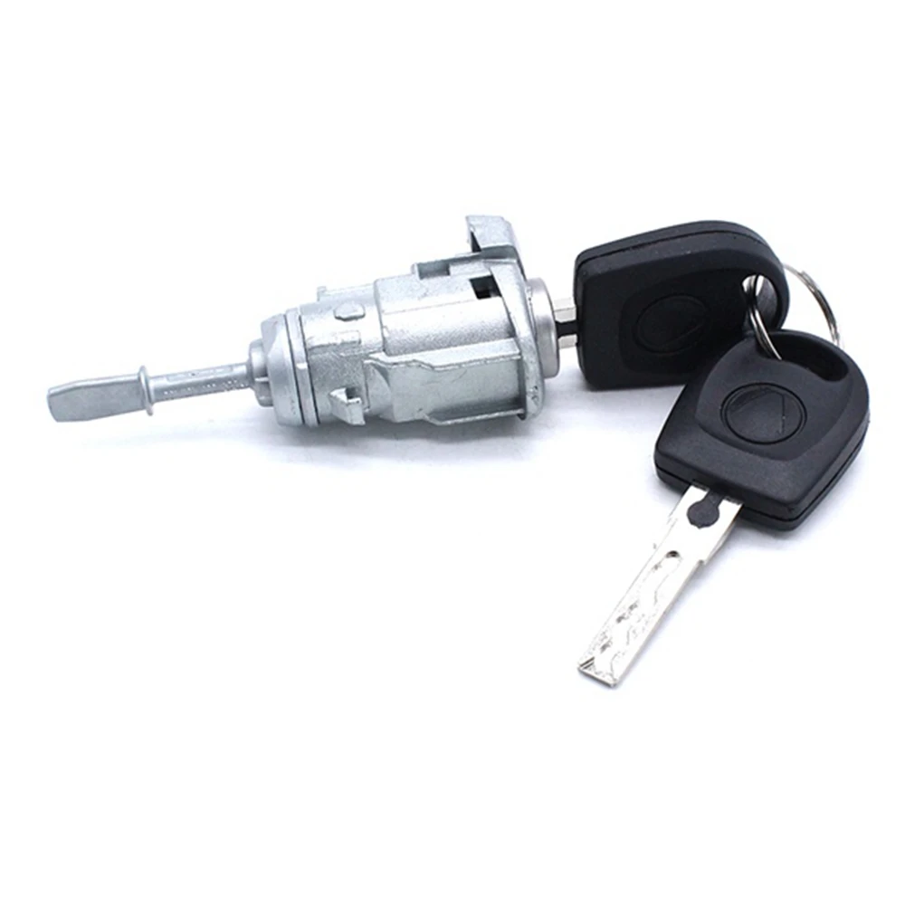 Left Front Driver Side Door Lock Cylinder with 2 Keys 604837167 1U0837167E for Golf 1997-2006 Jetta 1997-2005