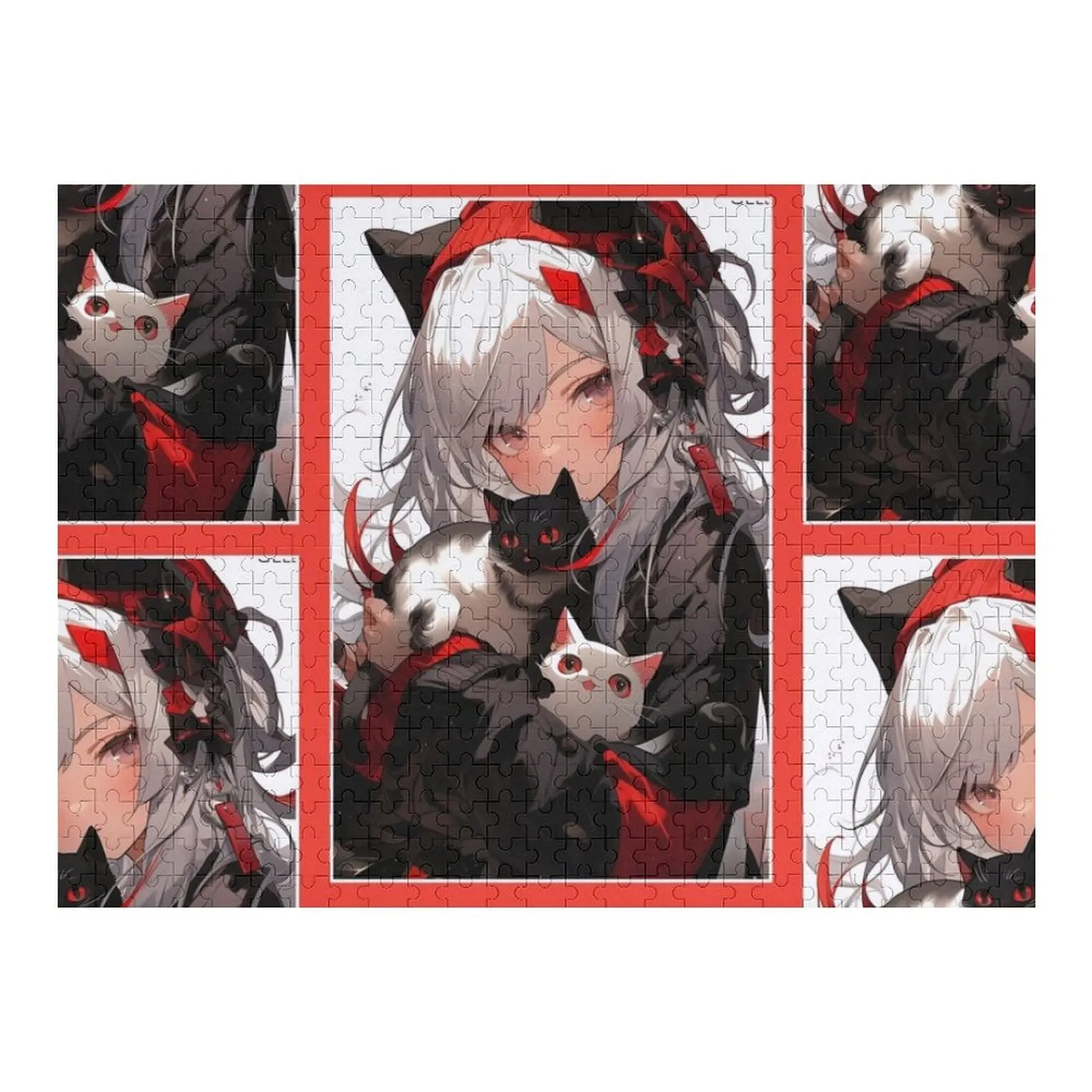 

Эстетическое аниме Девушка Красный Белый Черный Качество Эстетический аниме Дизайн Чиби Манга Аниме Арт Пазл Головоломка на заказ