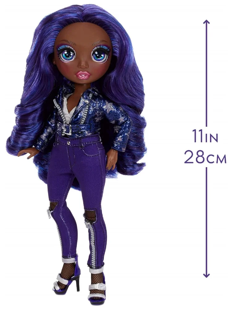 Rainbow High Krystal Bailey Indigo Dark Purple Fashion Doll 2 Outfits to Mix & Match and Doll Accessories Great Gift Toy Kids