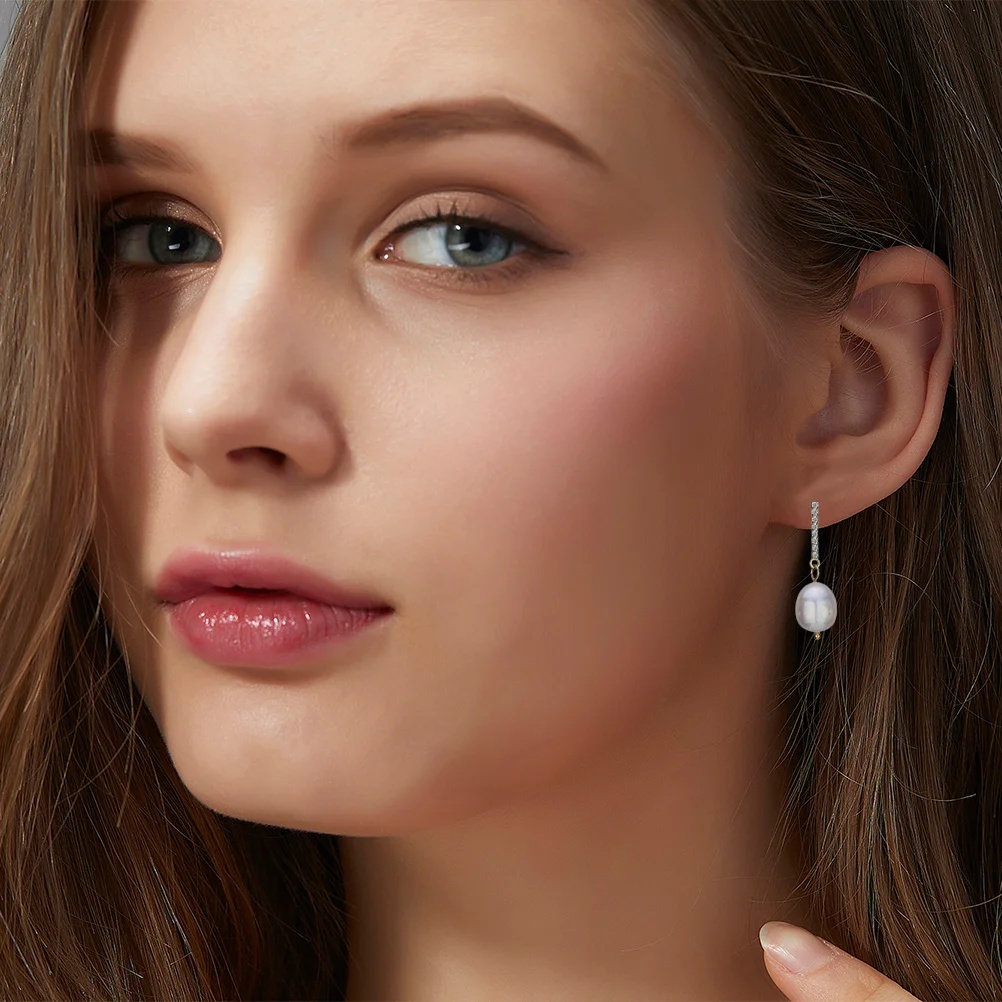 

1Pair Pearl Ear Drop Elegant Long Dangle Earrings for Women Trendy Fashion Ear Jewelry Gift for Her on Anniversary Birthday