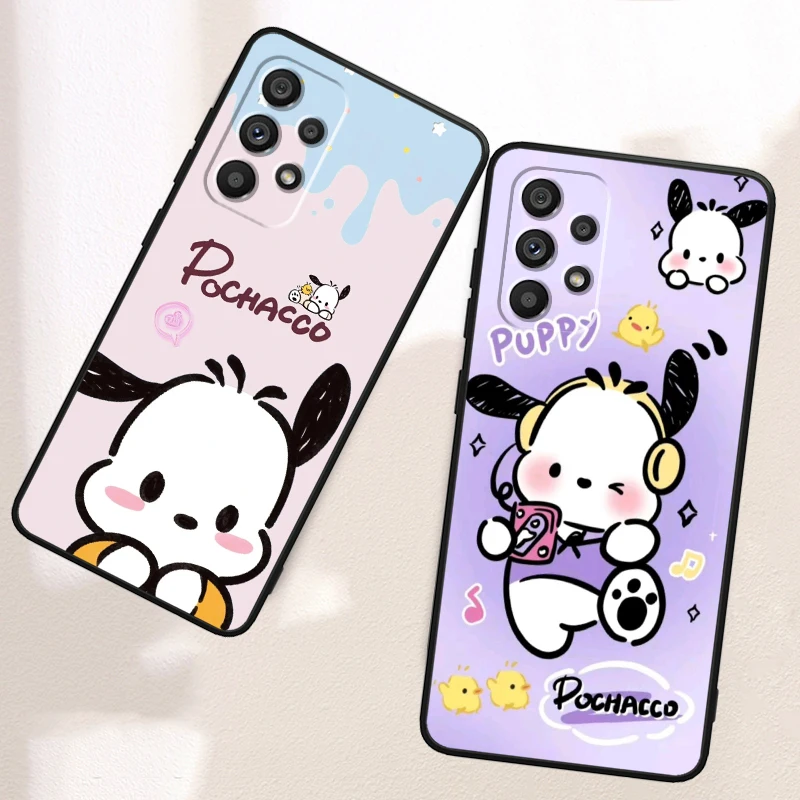 Pacha Dog Cute Cartoon For Samsung Note 20 10 Ultra Plus A31 A14 A12 A70 A34 A25 A04 A05 A15 A24 5G Black Funda Phone Case