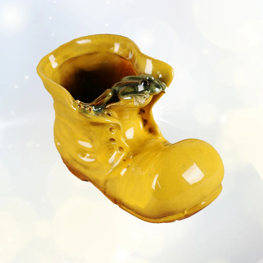 

Керамический цветочный горшок в форме сапога для суккулентов и кактусов, креативный контейнер для растений, кашпо для гостиной, спальни, офиса, 1 шт.