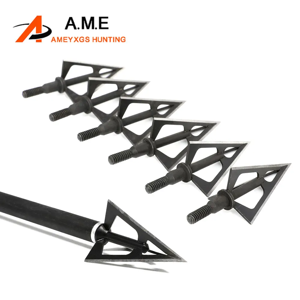 

6/12Pcs Hunting Arrowheads 100 Grain Archery Broadheads Stainless Steels 3 Blade Arrow Tips for Bow Hunting Shooting