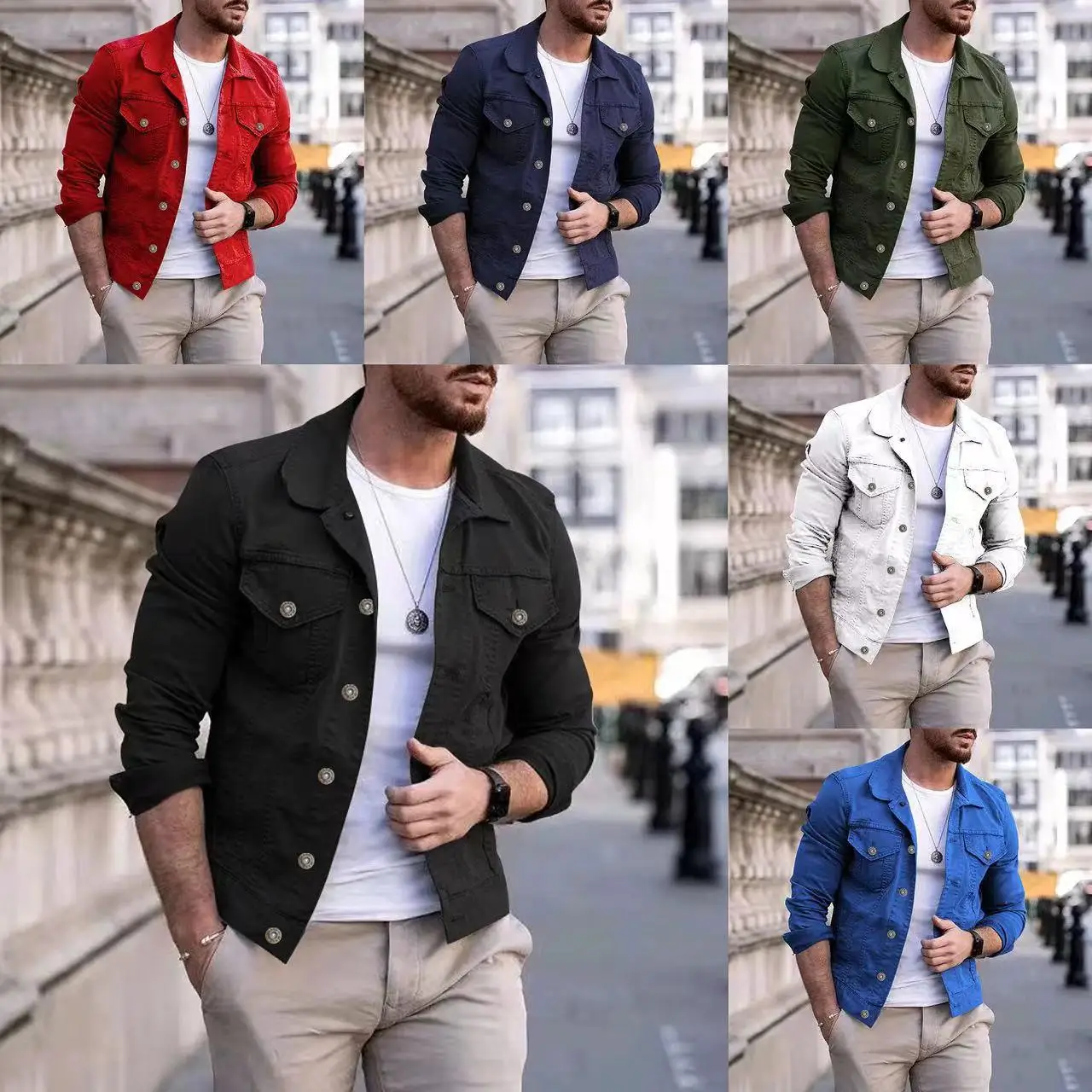 

Мужской приталенный кардиган-пальто с воротником-стойкой, длинными рукавами, из хлопка, спортивный, однотонный, молодежная верхняя одежда с множеством карманов