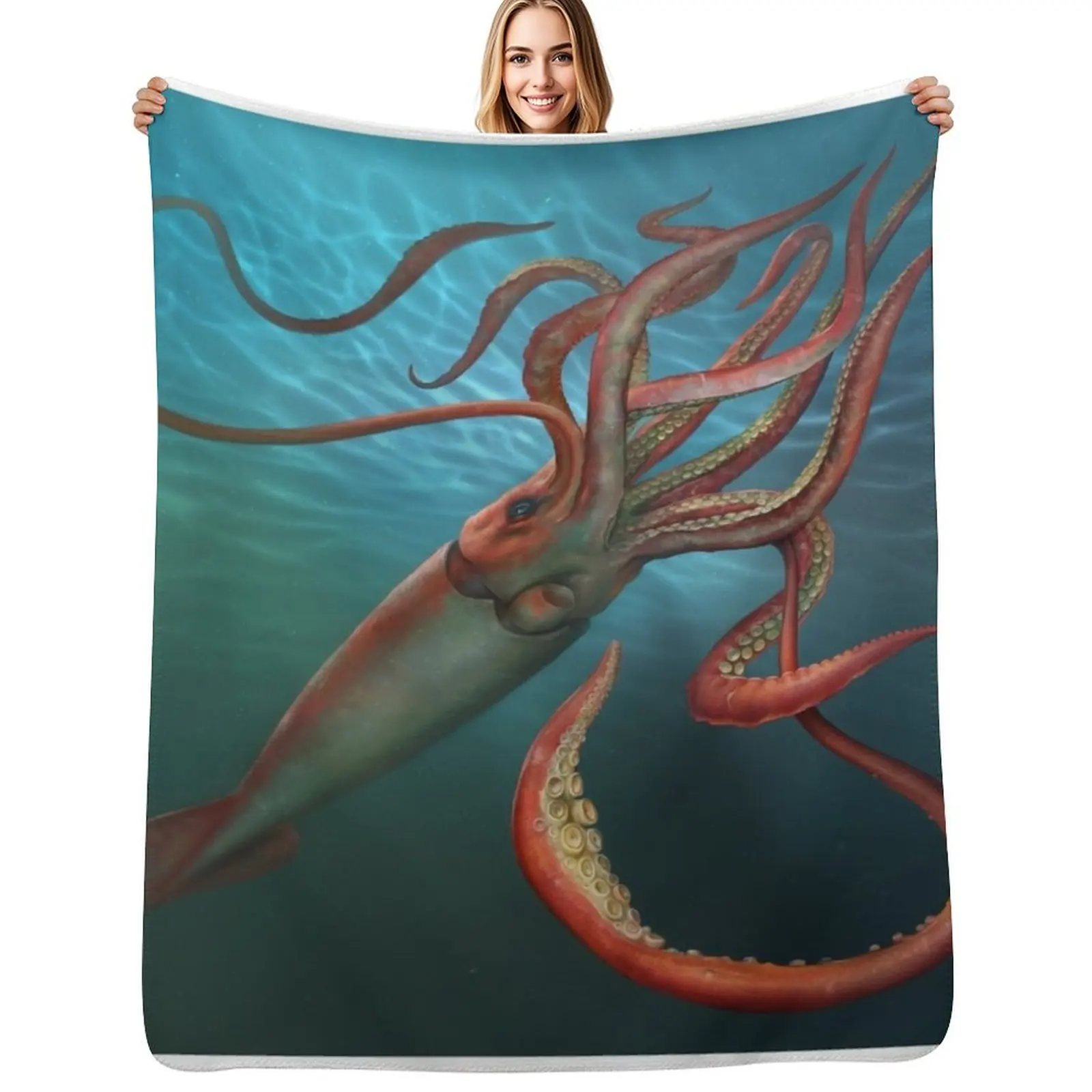 Giant Squid Throw Blanket Warm Throw Blanket Gift for Anniversary