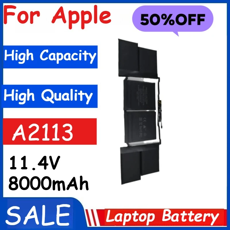 

A2113 Laptop Battery 11.4V 8000mAh For Apple MacBook Pro Retina 16'' A2141 2019 EMC 3347 BTO/CTO New High Quality