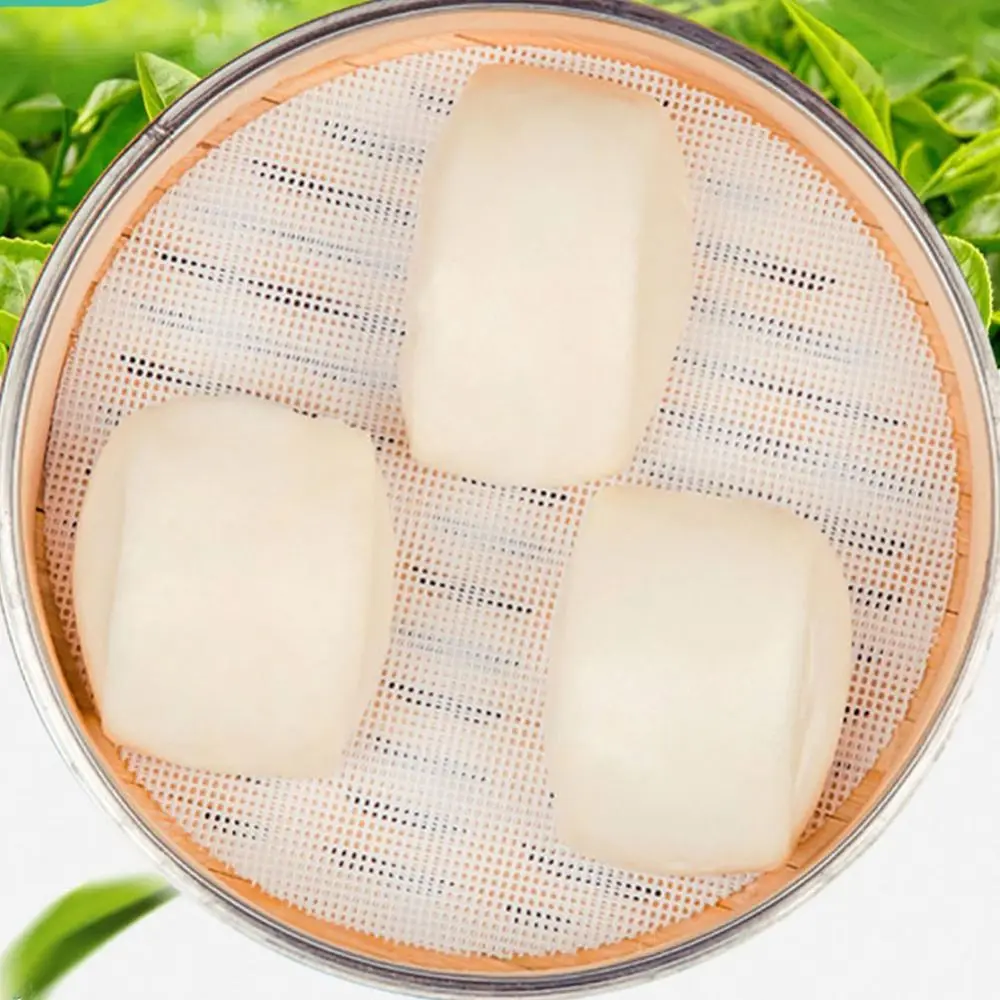 Durable Non-Stick Round Steamer Mesh Pad Reusable Kitchen Baking Accessories Steamer Mat Thickened Food Fruit Dryer Mats