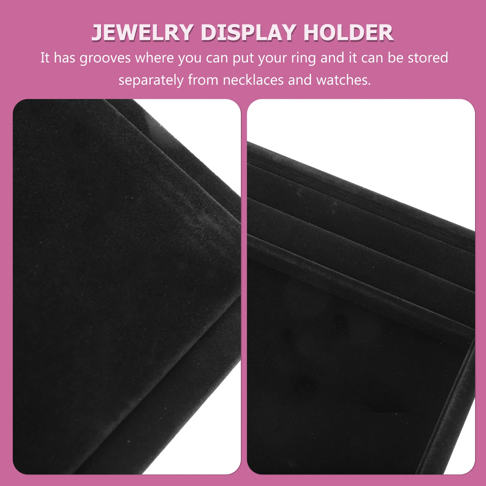 Black Flannel Jewelry Display Tray For Ring Necklace Bracelet Earring Storage Organizer Showcase Trinket Plate Holder