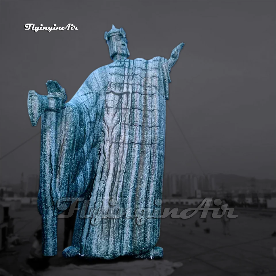 Customized Inflatable Argonath Statue 5m Large Air Blow Up Gondor Gate Colossus With An Axe For Carnival Party Decoration