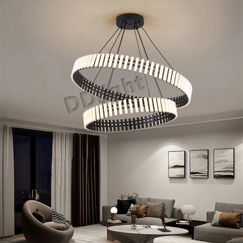 Germany Designer Living room Chandeliers Bright 360° Lighting Lstre Modern Circle Hanging Lamp Kitchen Bedroom Home Decor Light