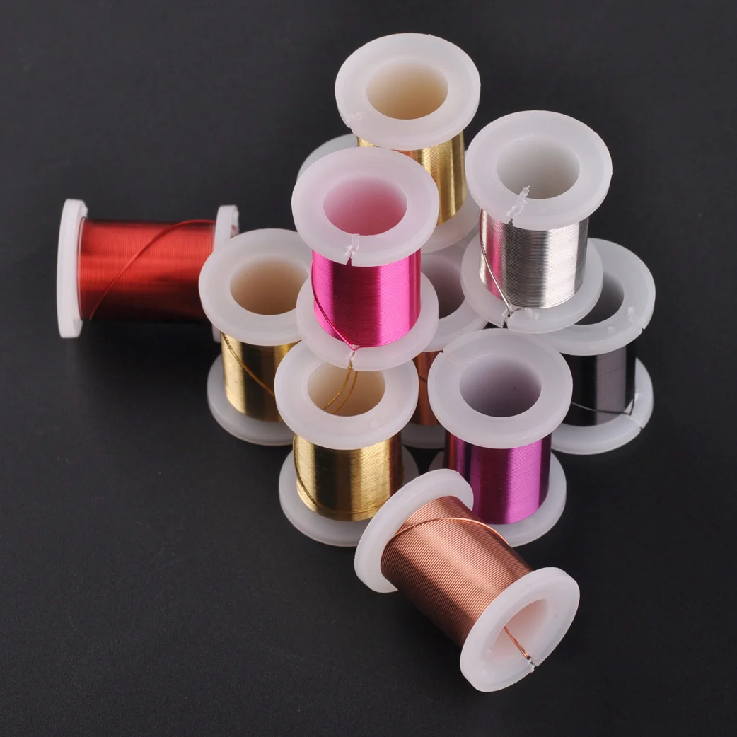 

12 Spools/Set Soft Beading Wire 0.3/0.4/0.5mm Copper Metal Cords Mixed Colors Set For Jewelry Making DIY Crafts Findings