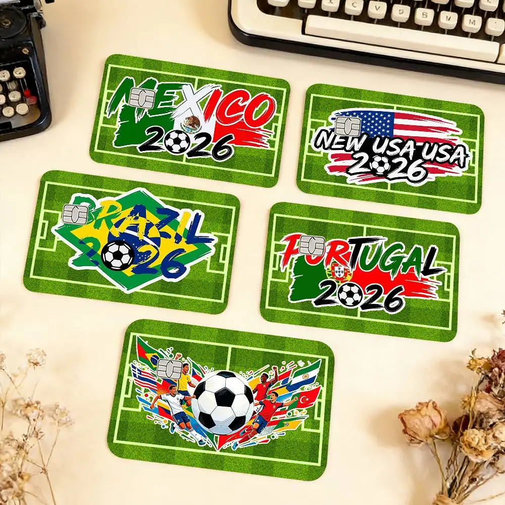 

2026 World Football Waterproof Film Skin Cover Credit Card Stickers Debit Front Bank Bus Pass