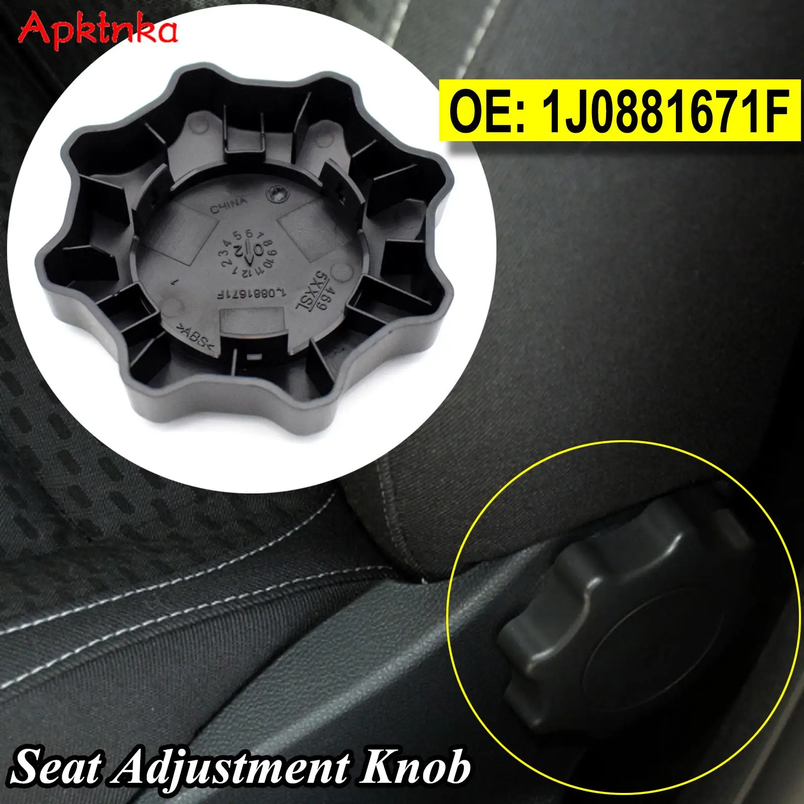 Black Front Seat Adjustment Knob Handle 1J0881671F VW Beetle Bora Polo Golf Passat B5 Caddy Transporter T4 Jetta MK4 Car Styling