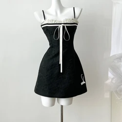 Summer Hot Girl Niche Black Suspender Dress Women's Short Sexy High Street Personality Skirts Women Bottom Female Clothes