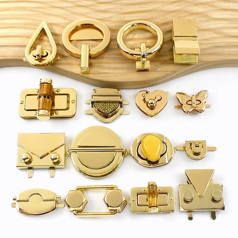 

1/2Pcs Meetee Gold Metal Bag Lock Buckles Handbag Turn Twist Lock Purse Snap Clip Closure Latch DIY Bags Hardware Accessories