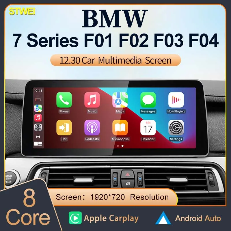 Android 13 12.3 inches Wireless AUTO CarPlay For BMW 7Series F01 F02  Navigation Screen Car Multimedia Center System Bluetooth