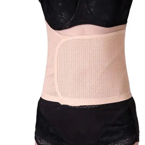 통기성 작은 구멍 임산부 산후 허리 코르셋 복부 벨트, S 곡선 M-XXL 복원 도움
