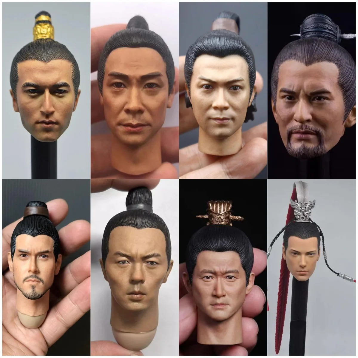 1/6 Scale Chinese Ancient Song Dynasty Head Played Chiu Man-Cheuk Yue Fei Guo Jing Head Sculpt for 12in Action Figure Body Toys