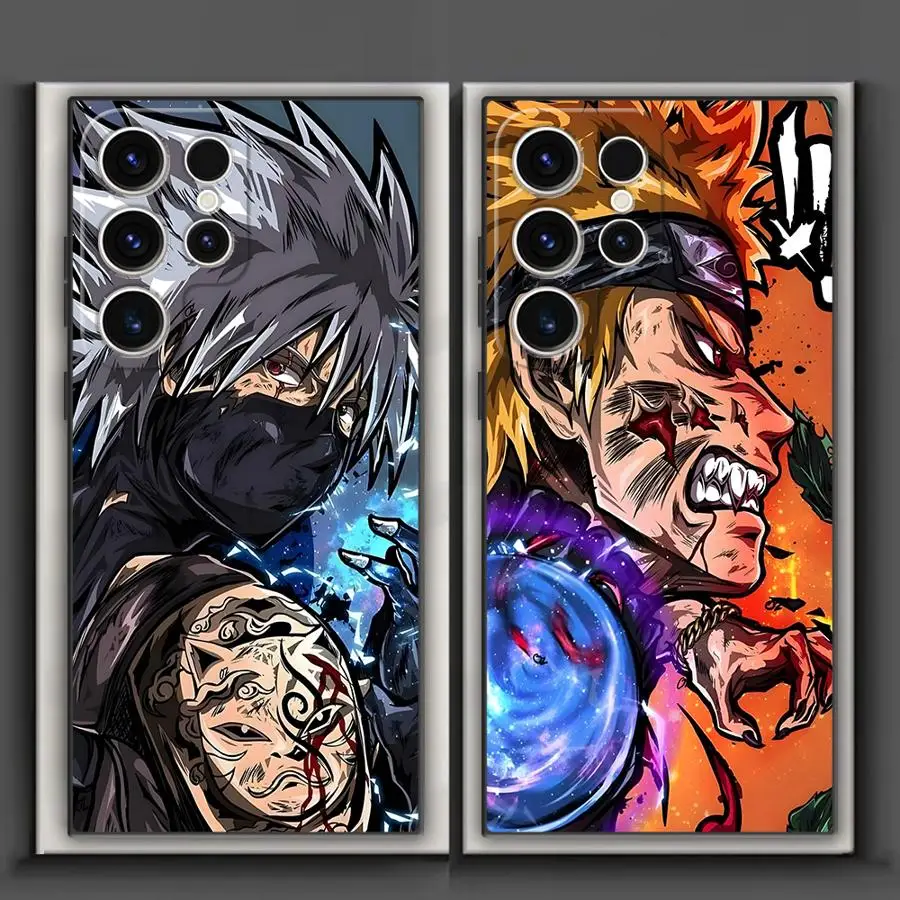 حافظة لهاتف سامسونج جالاكسي S21 FE S20 S23 Ultra S25 Edge S24 Plus غطاء هاتف ناعم أسود رائع هاتاكي كاكاشي