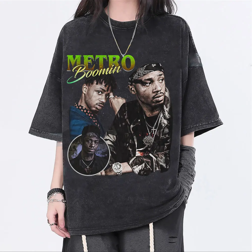

Washed Vintage Rapper Metro Boomin Graphic T-shirt Men Women Hip Hop Fashion Trend T-shirts Men's Casual Loose Oversized T Shirt