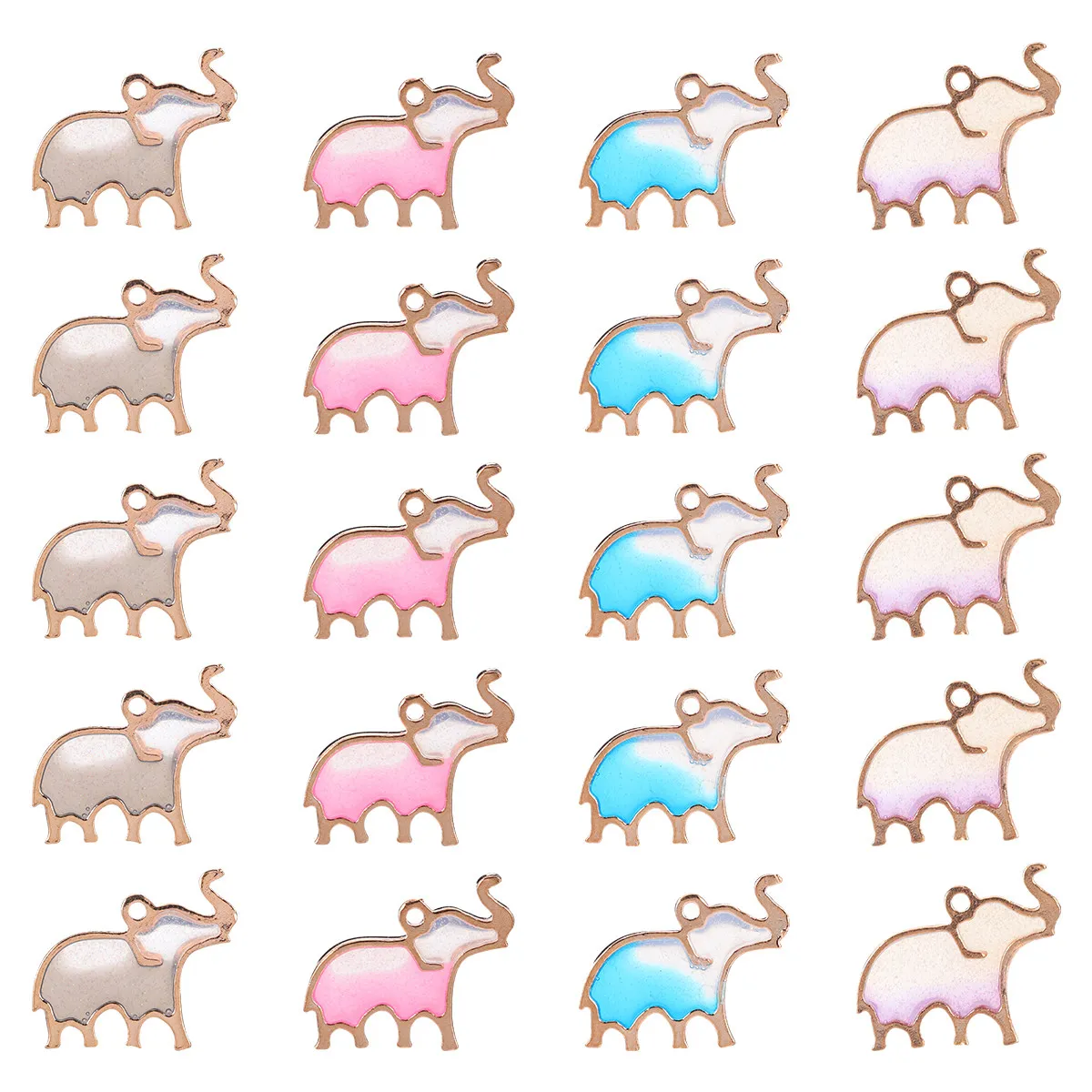 

40Pcs Elephant Charm DIY Pendant for Jewelry Making Craft Projects Necklace Bracelet Earring Sweater Chain Colorful Parts